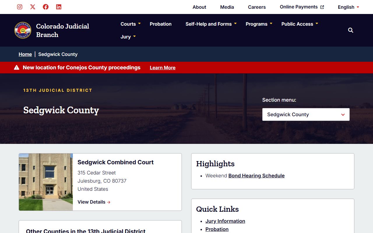 Sedgwick County Combined Court website with divorce decree services